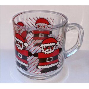 Luminarc Vintage Glass Santa Clause Mug